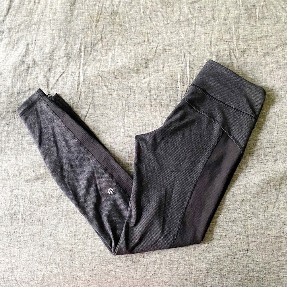 Lululemon Gray Moto Zipper Legging